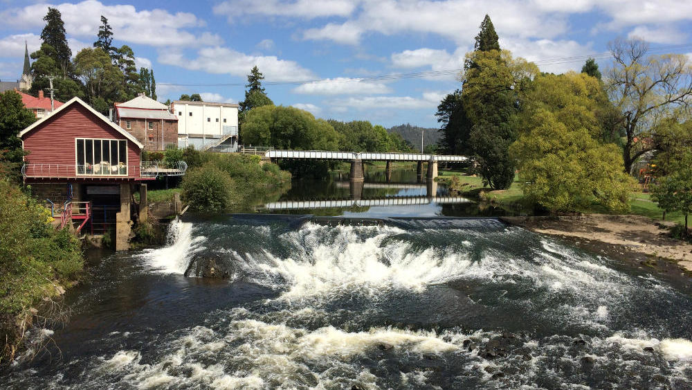 The Meander River flowing through Deloraine