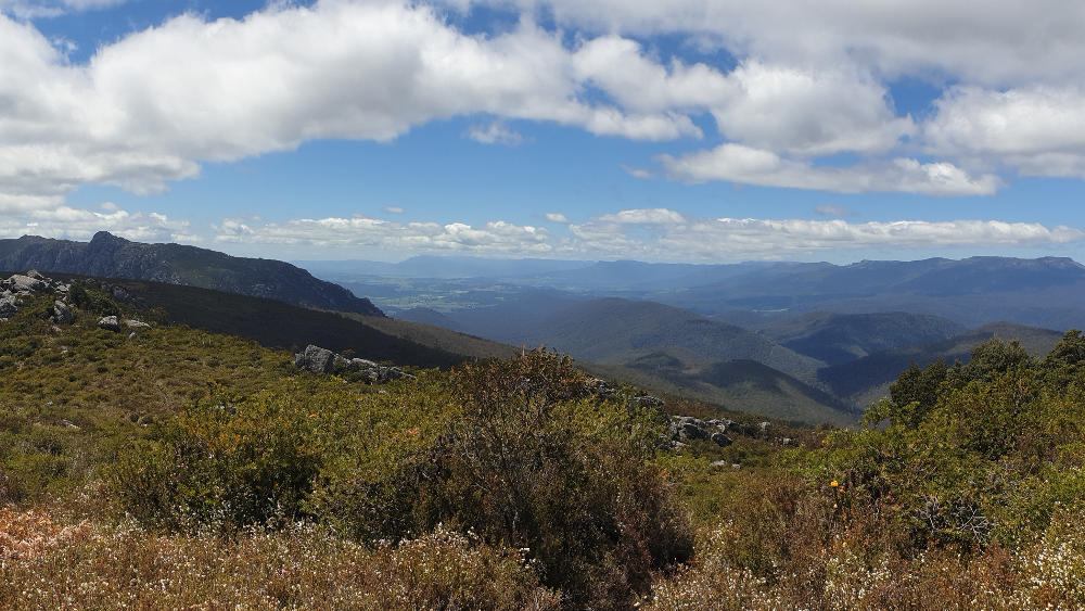 View of Mt Van Dyke and Great Western Tiers / Kooparoona Niara from Mt Claude