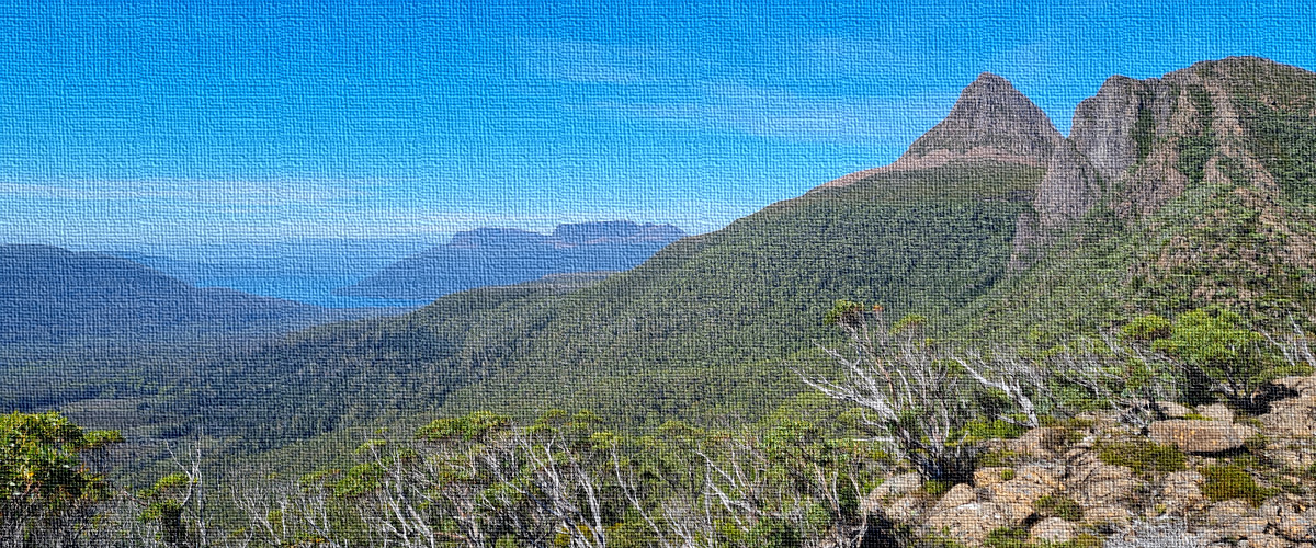 The fog lifts revealing Scott's Peak, Tasmania